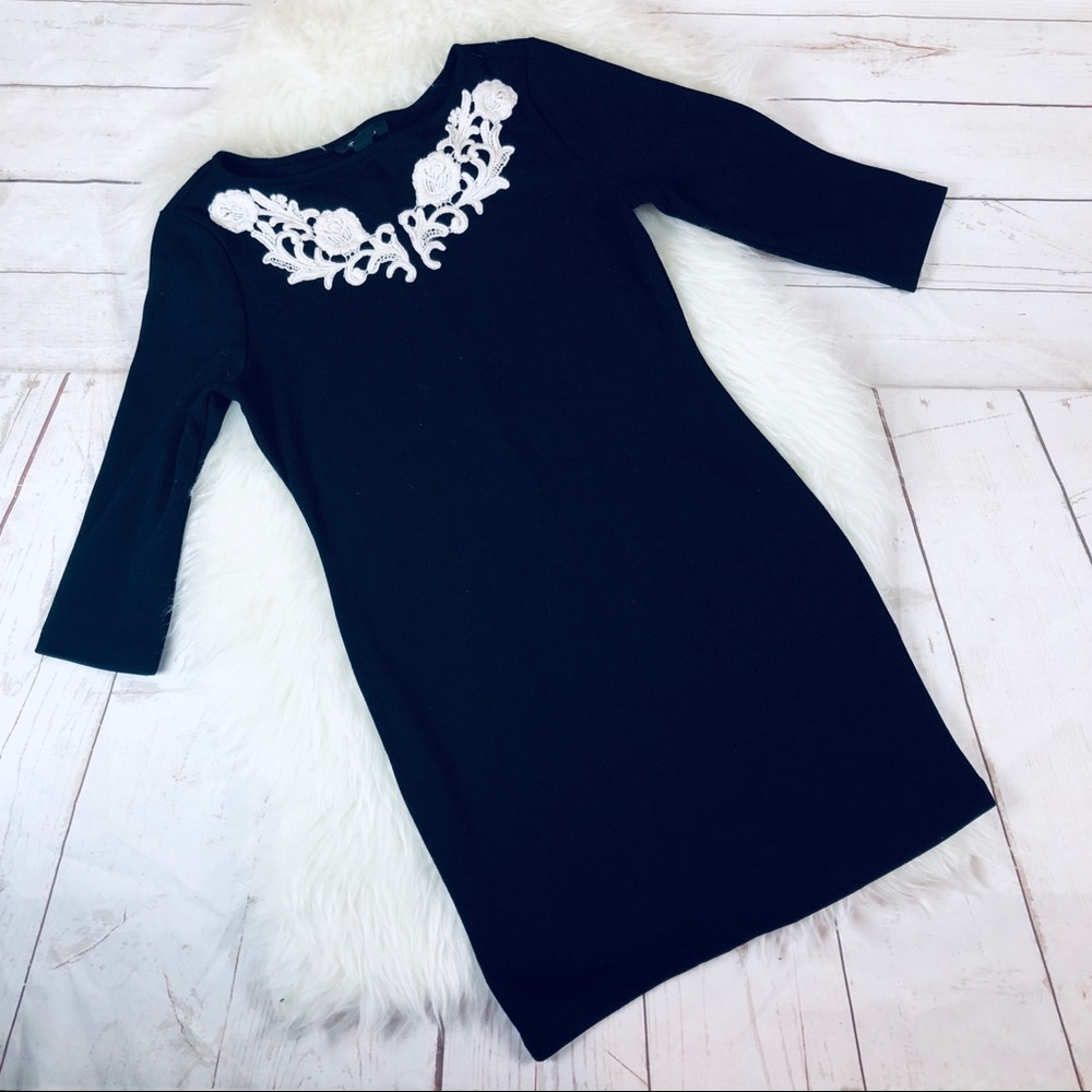 Forever 21 Black Floral Front Dress